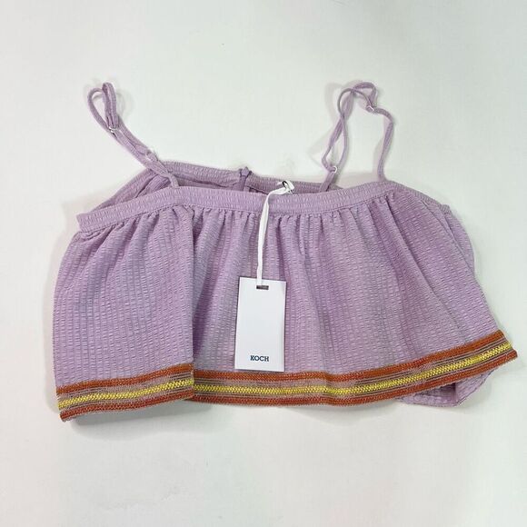 NWT Koch Lola Top Womens Medium Purple Sleeveless Cropped Flowy Silhouette - Picture 1 of 12